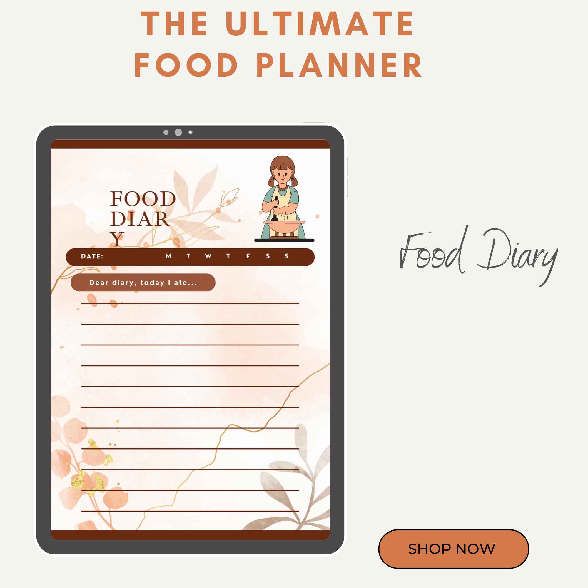 Weekly Meal Planner with Grocery List Printable Template